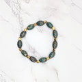 Tibetan Dzi-style Agate Bracelet — Dark Green & Brass