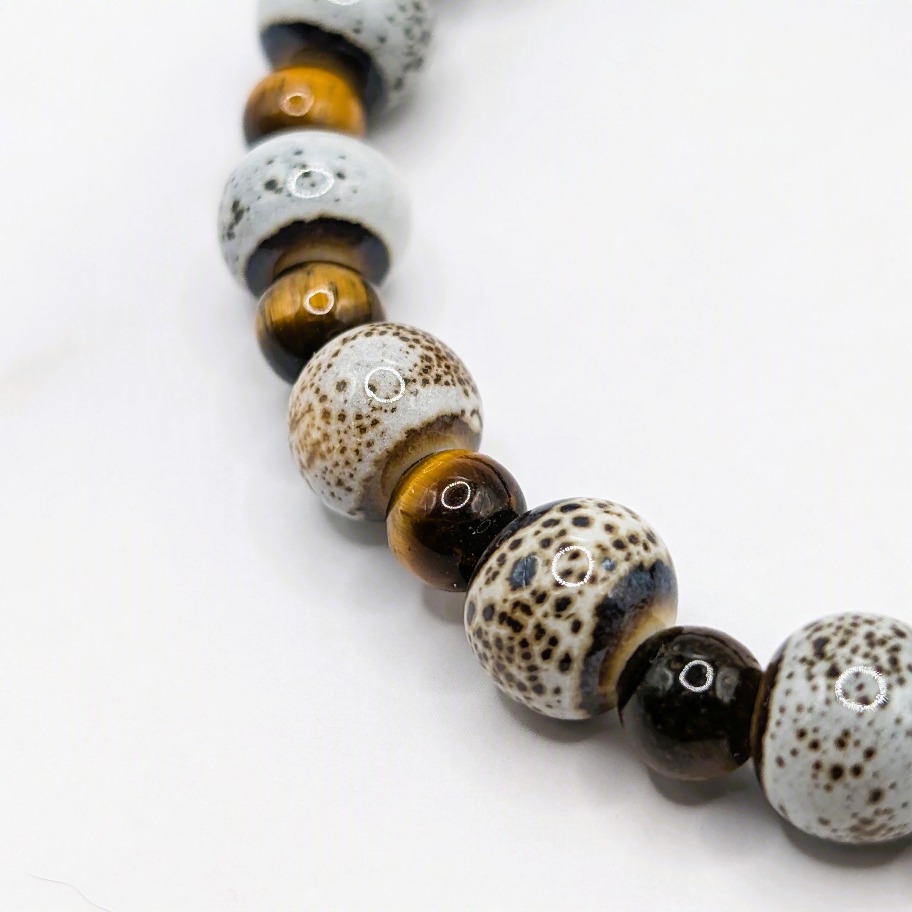 Birch Porcelain & Tiger Eye Bracelet