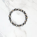 Tibetan Dzi-style Agate Bracelet — Hematite Spacers