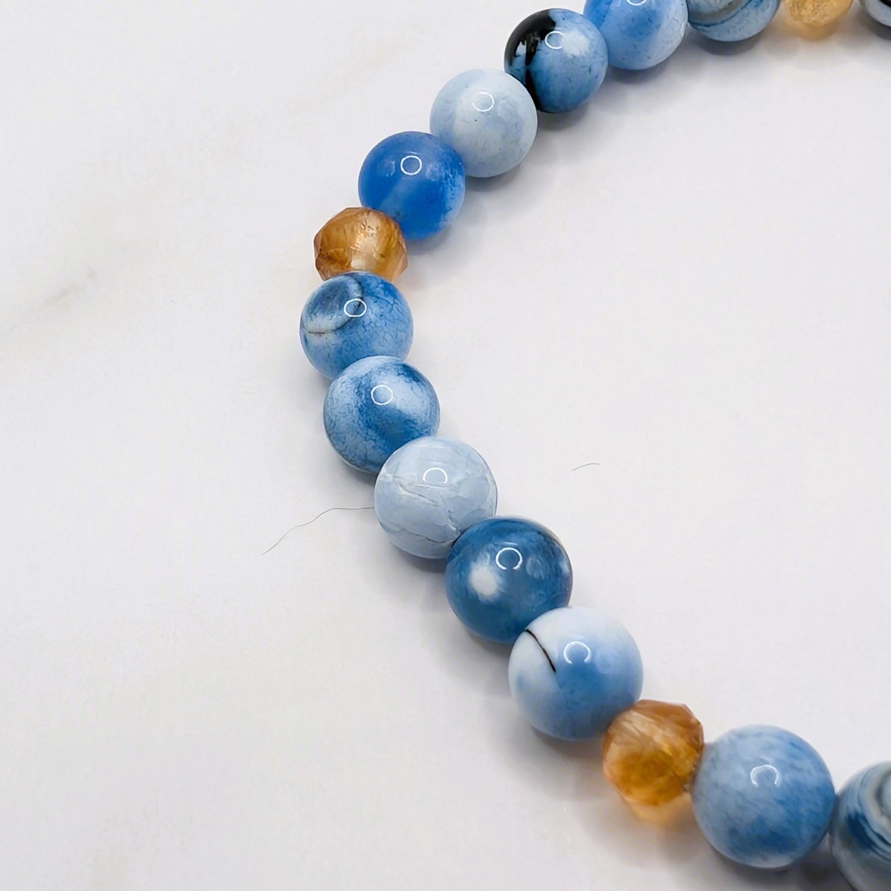 Blue Agate & Czech Glass Bracelet