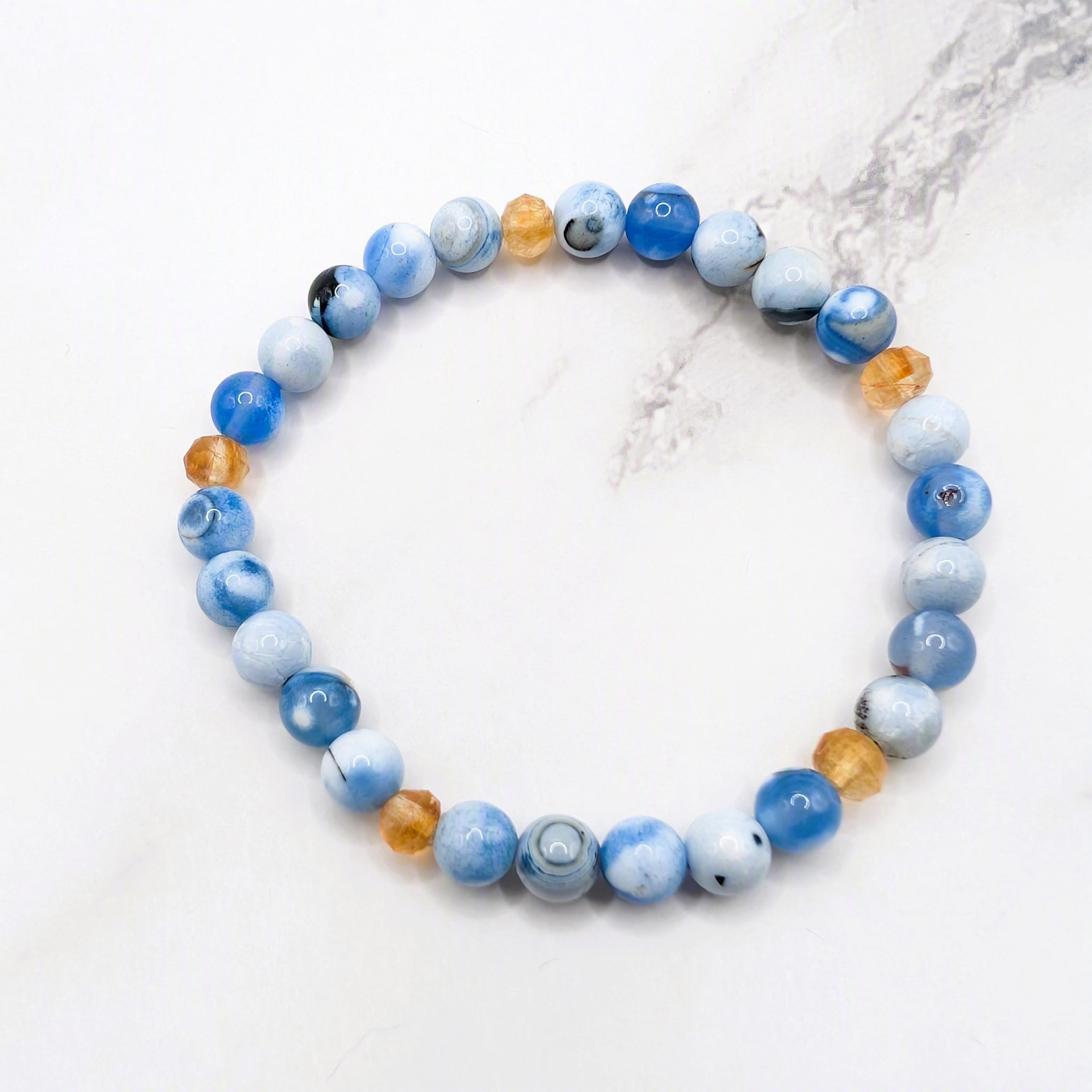 Blue Agate & Czech Glass Bracelet