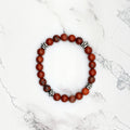 Brecciated Jasper Bracelet — Pewter Heishi