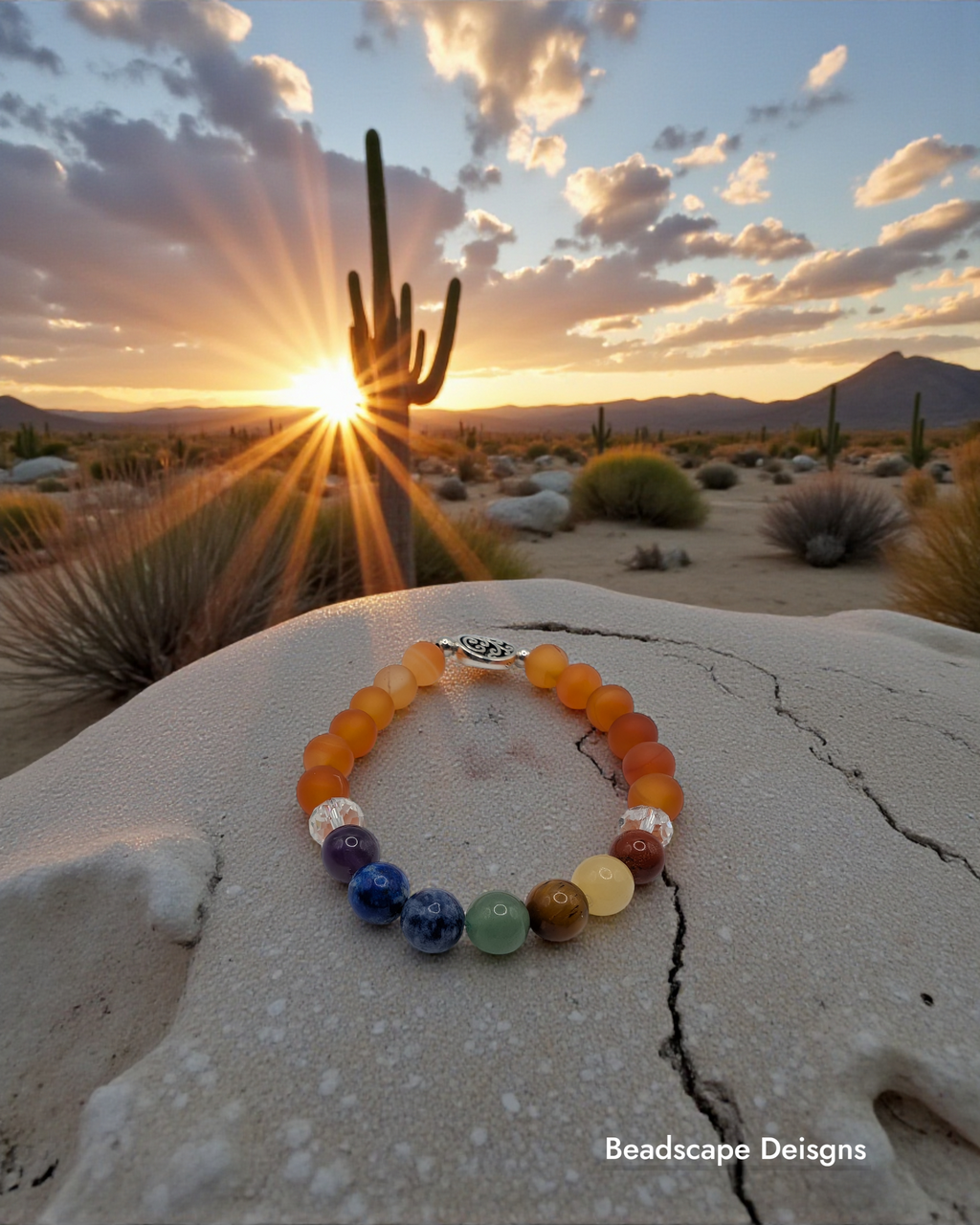 Handmade Chakra Bracelet, Vibrant Carnelian Beads for Energy