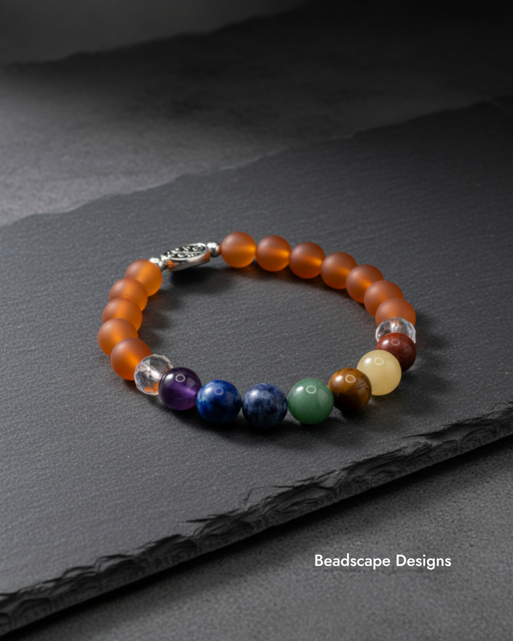Handmade Chakra Bracelet, Vibrant Carnelian Beads for Energy