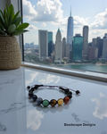 Adjustable Macramé Chakra Bracelet - Handmade with Natural Gemstone Beads