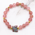 Cherry Quartz & Butterfly Bracelet