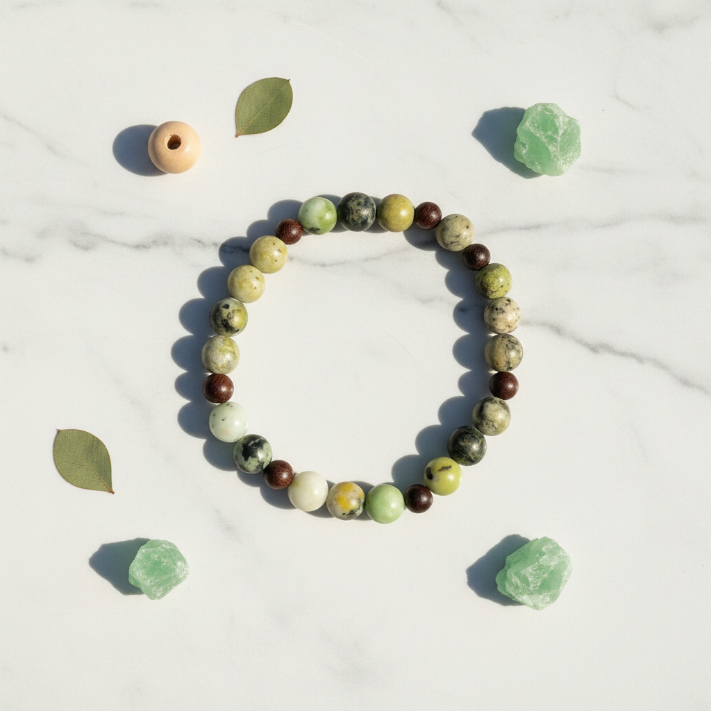 China Chrysoprase Wood Flat Lay — Revised