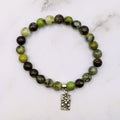 China Chrysoprase & Lotus Charm Bracelet