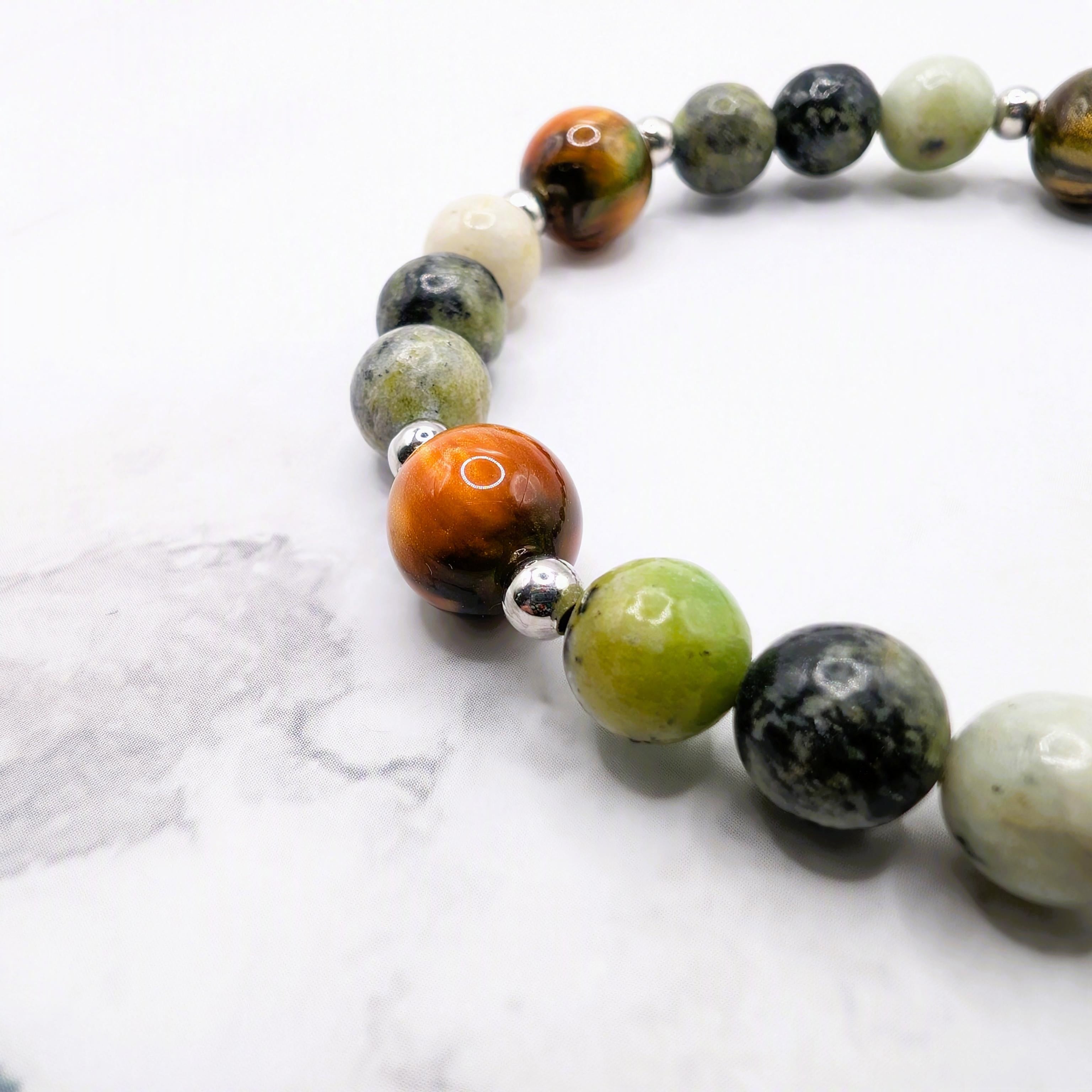China Chrysoprase & Woodland Bracelet