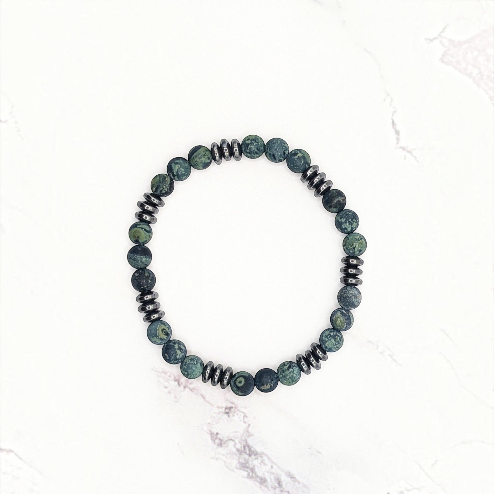 Kambaba Jasper Bracelet — Hematite