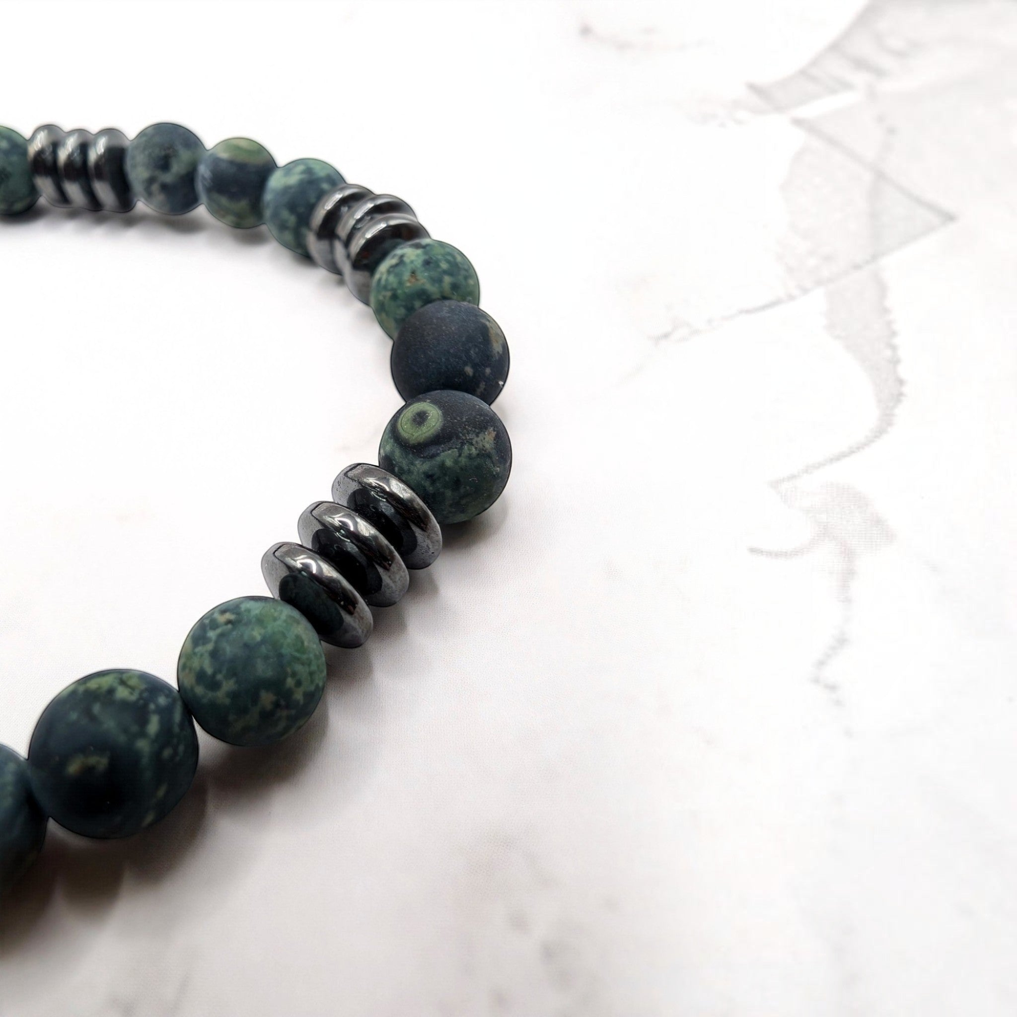 Kambaba Jasper Bracelet — Hematite