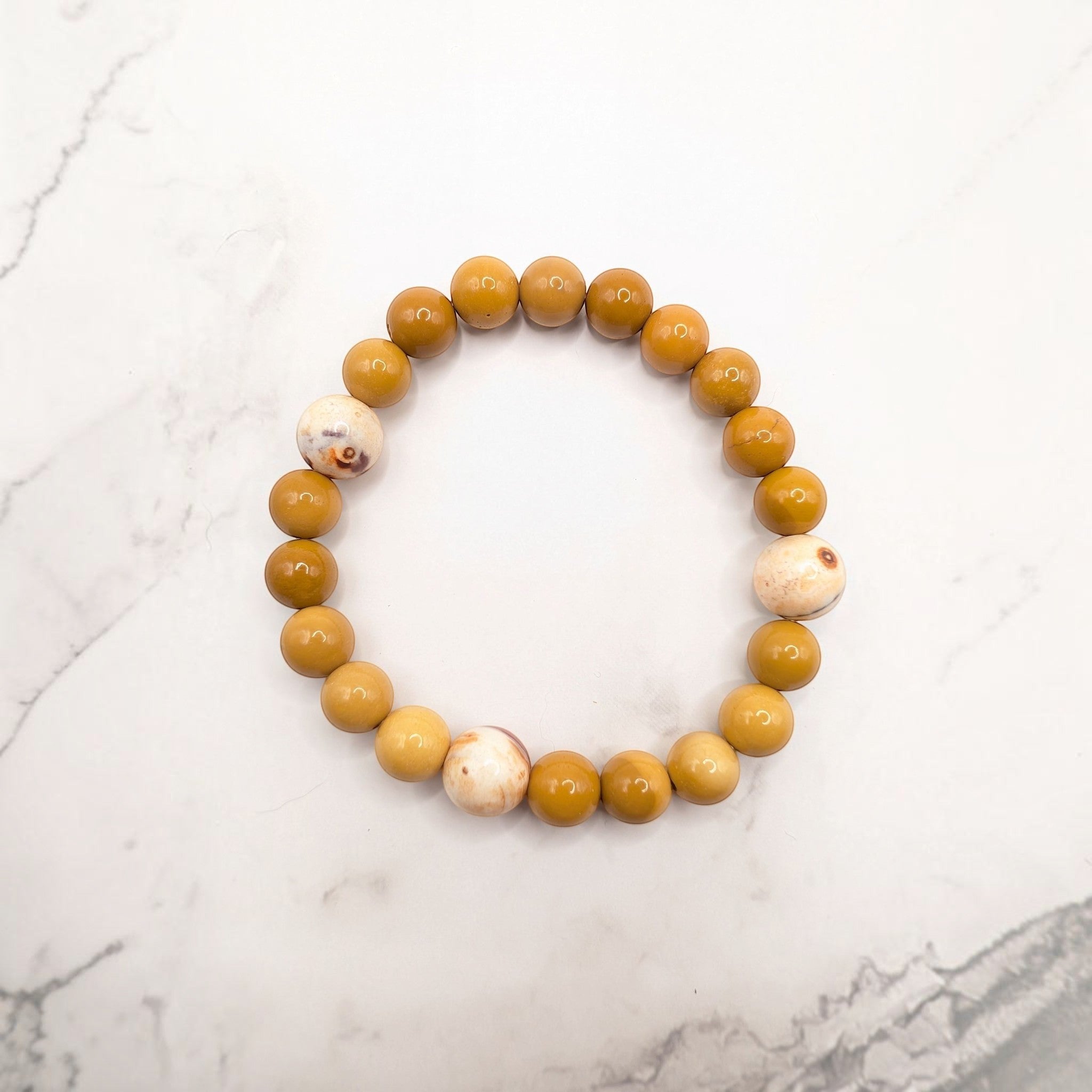 Yellow Mookaite Bracelet — Leopard Skin Jasper