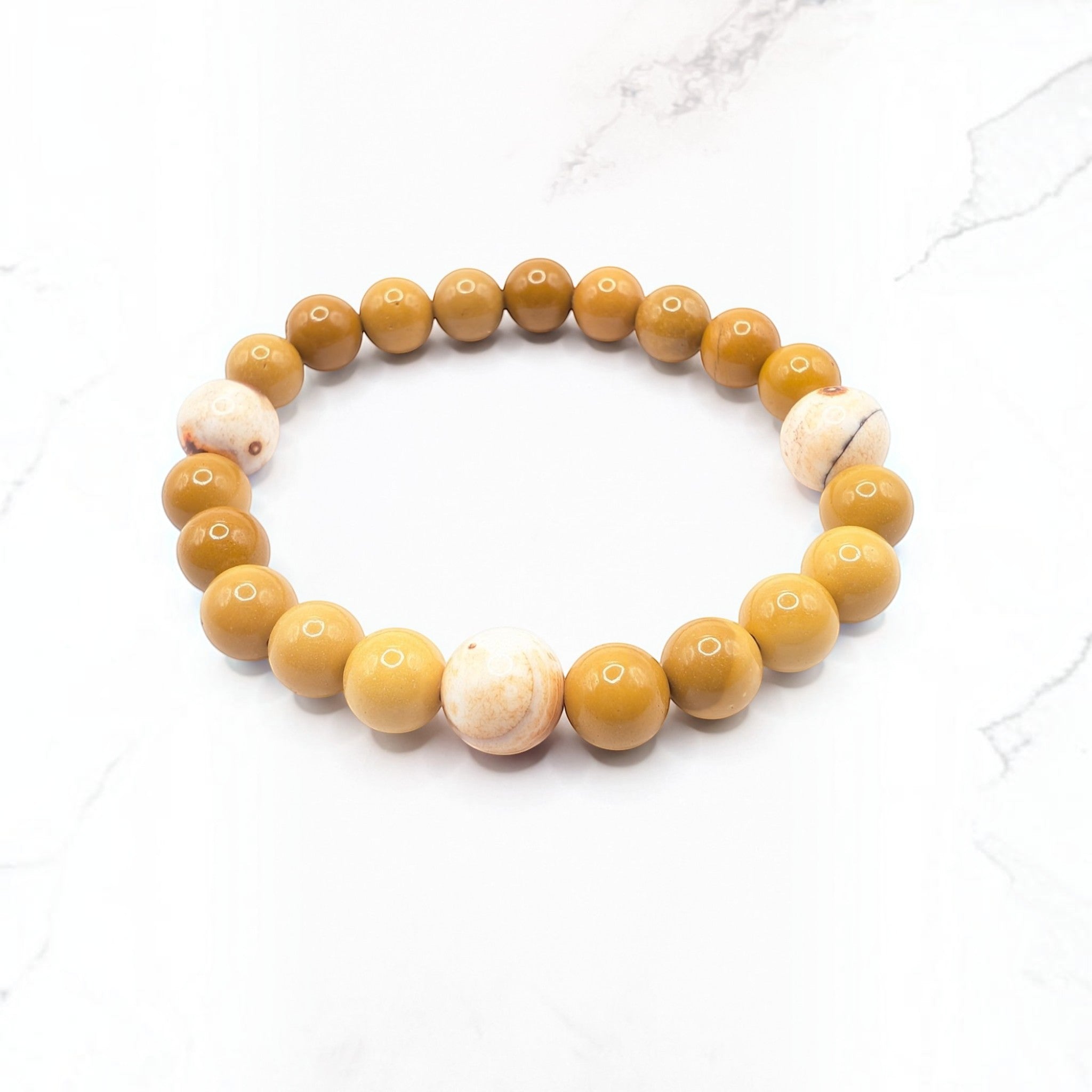 Yellow Mookaite Bracelet — Leopard Skin Jasper