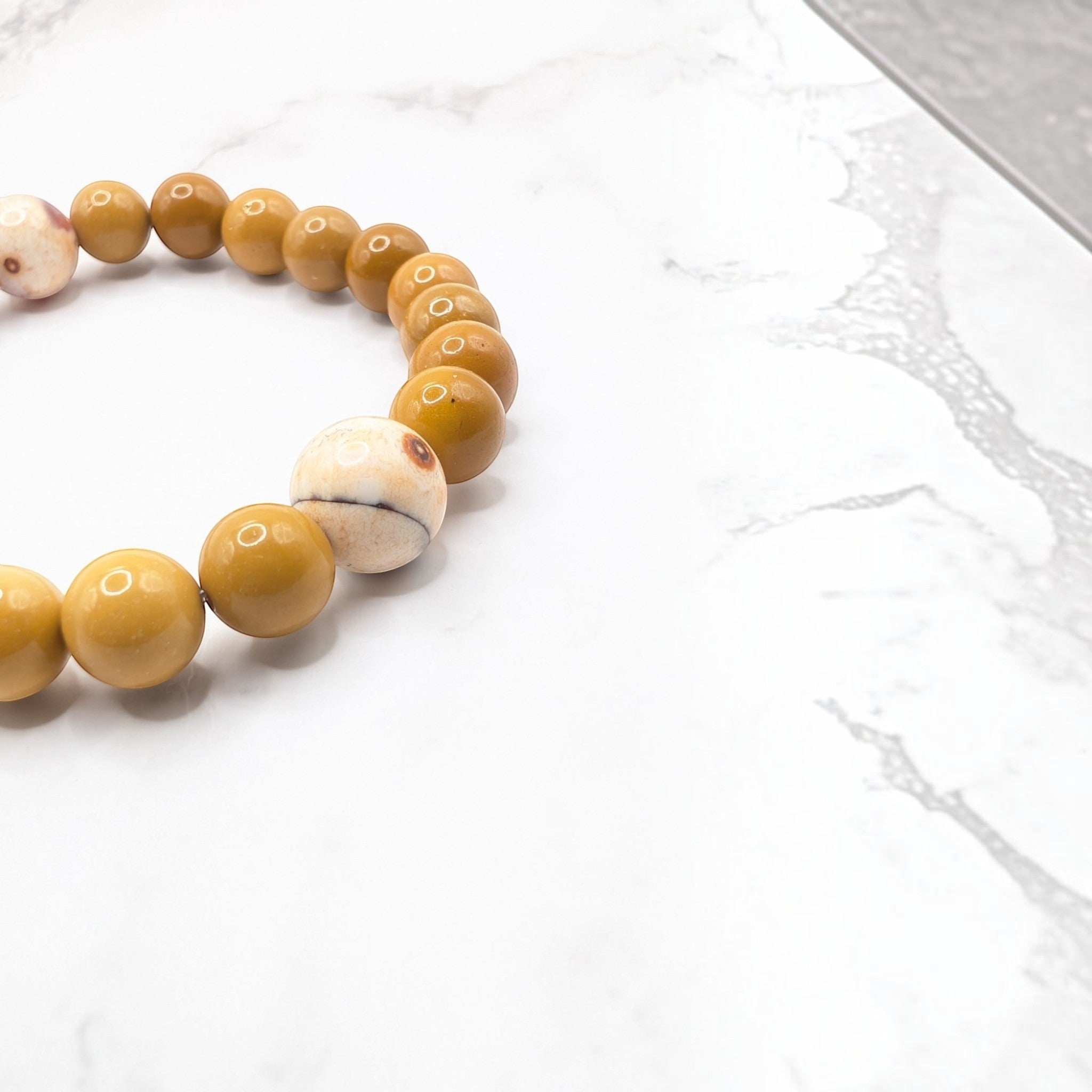 Yellow Mookaite Bracelet — Leopard Skin Jasper