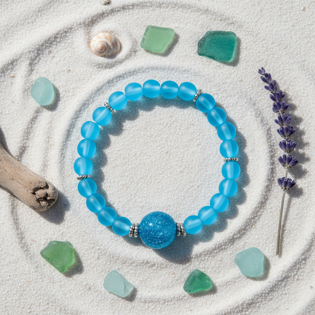 Pacific Blue Beach Glass Editorial