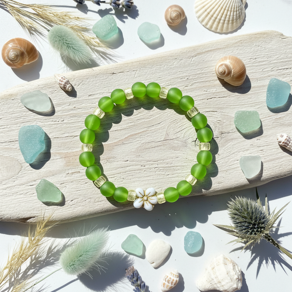 Peridot Beach Glass Lifestyle