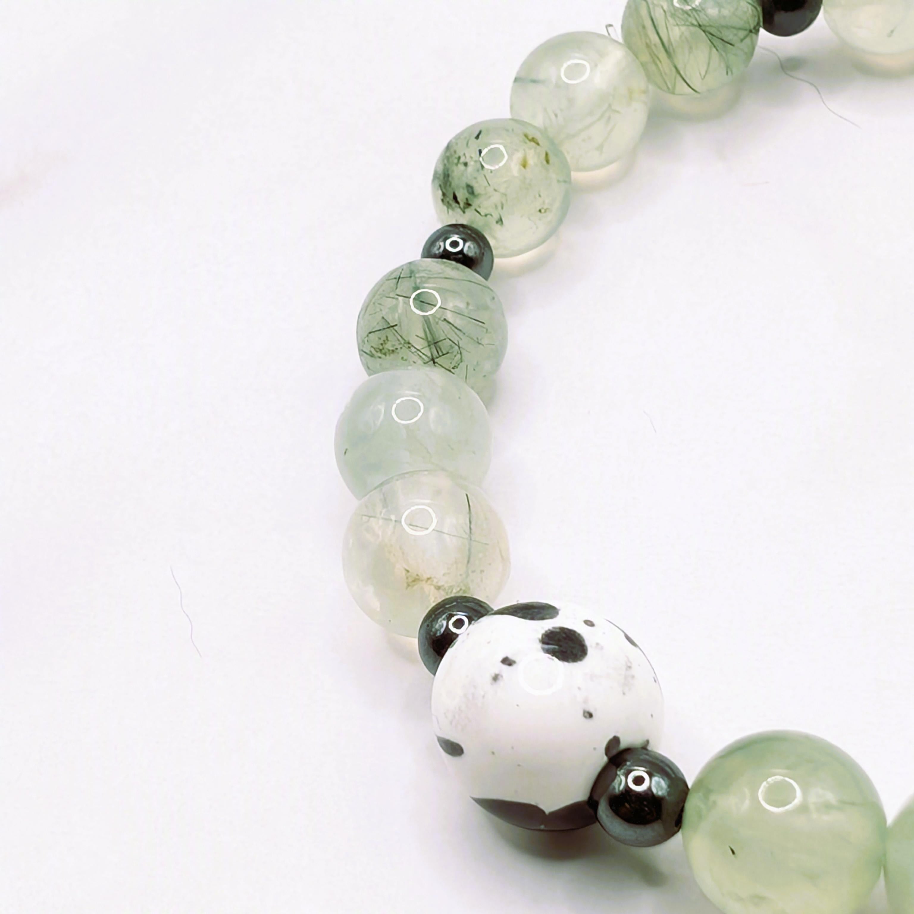 Prehnite & Hematite Bracelet