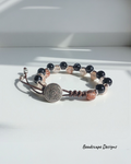 Black Sardonyx and Super Seven Goddess Leather Zig Zag Bracelet