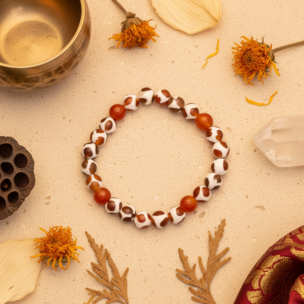 Tibetan Dzi Agate — Red Line Agate Exact Reference