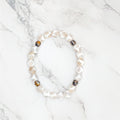 Tibetan Dzi-style Agate Bracelet — Golden Vitrail Accents