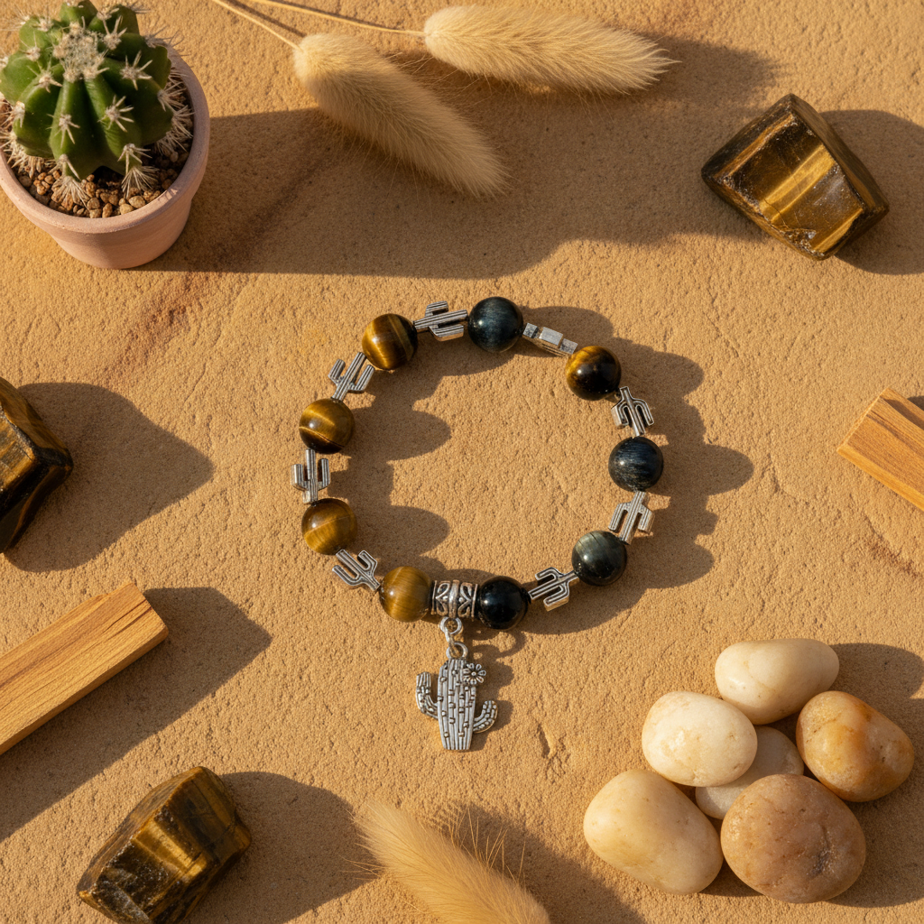 Tiger Eye Cactus Flat Lay