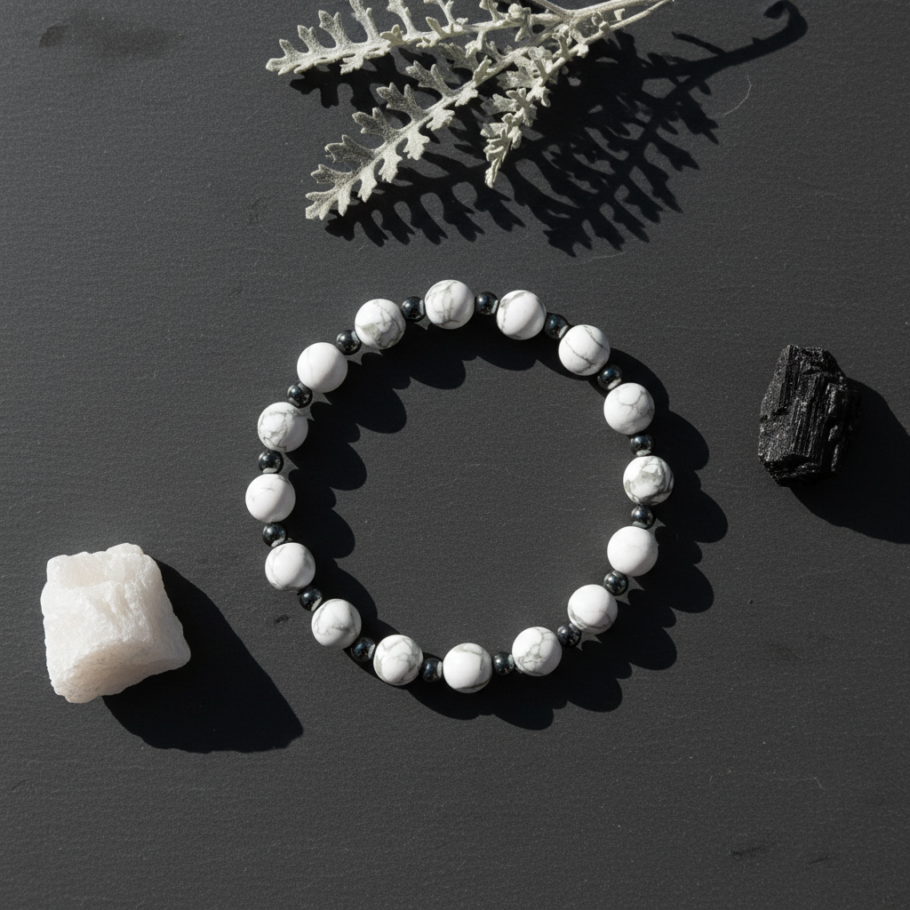 White Howlite Hematite Editorial